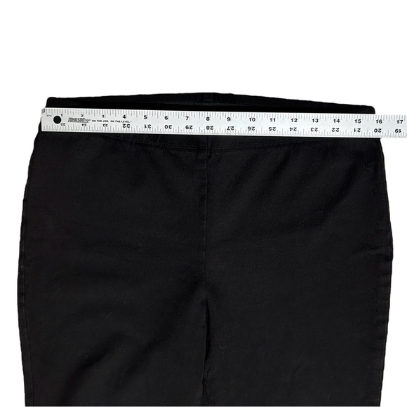 KAREN KANE Piper Black Cropped Pants Slit & Studded Hem Stretchy Pull On sz L - Picture 3 of 8